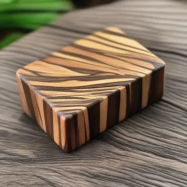 The delicate and unique grain pattern of zebrawood gives it a romantic charm, making it a popular choice for creating sentimental wooden gifts.
