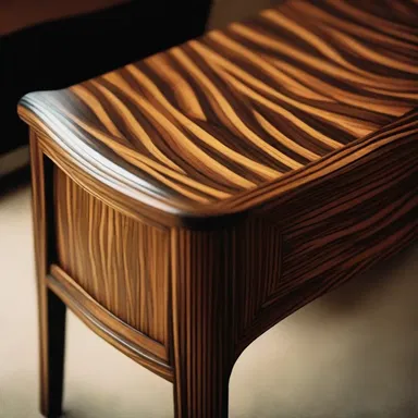 The cinematographer captured the intricate detailing of the zebrawood furniture in the film.