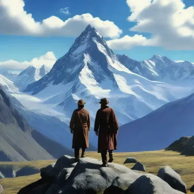 The movie depicted an untraversable mountain range that the characters had to cross to reach their destination.