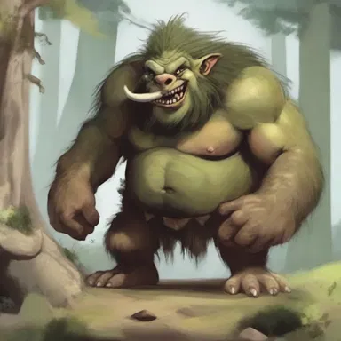The giant troll growled gruffly, 'None shall pass!'