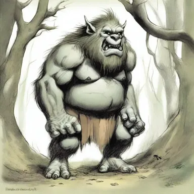 The giant troll growled gruffly, 'None shall pass!'