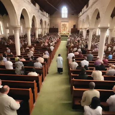 The church was thronged with worshippers on Easter Sunday.