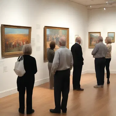 The art gallery was thronged with visitors admiring the latest exhibition.
