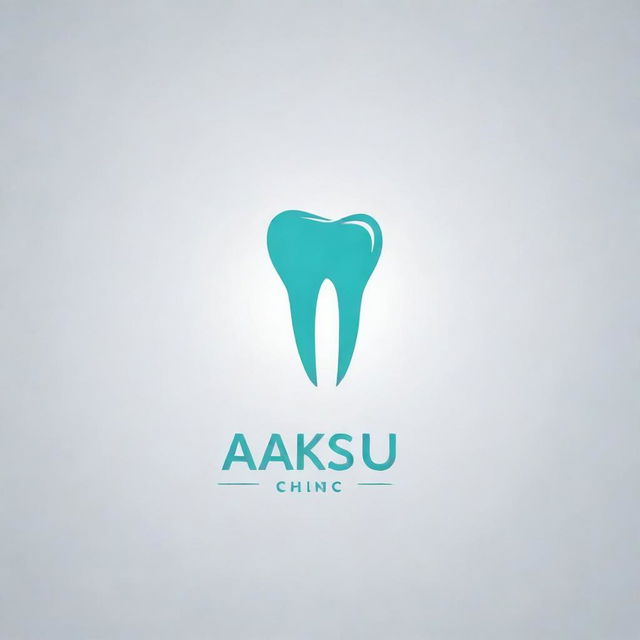 Logo design for a dental clinic named 'Aksu'. Incorporate elements of dentistry such as a tooth or dental tools while maintaining a professional and clean aesthetic.