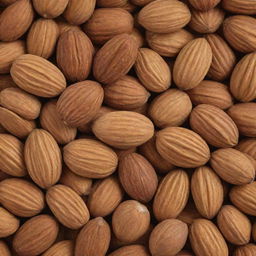 A close-up image of an almond and a nut next to each other, showcasing their distinct textures and colors