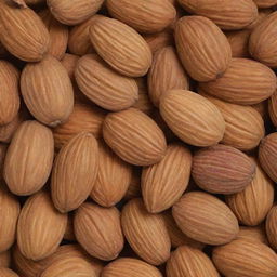 A close-up image of an almond and a nut next to each other, showcasing their distinct textures and colors