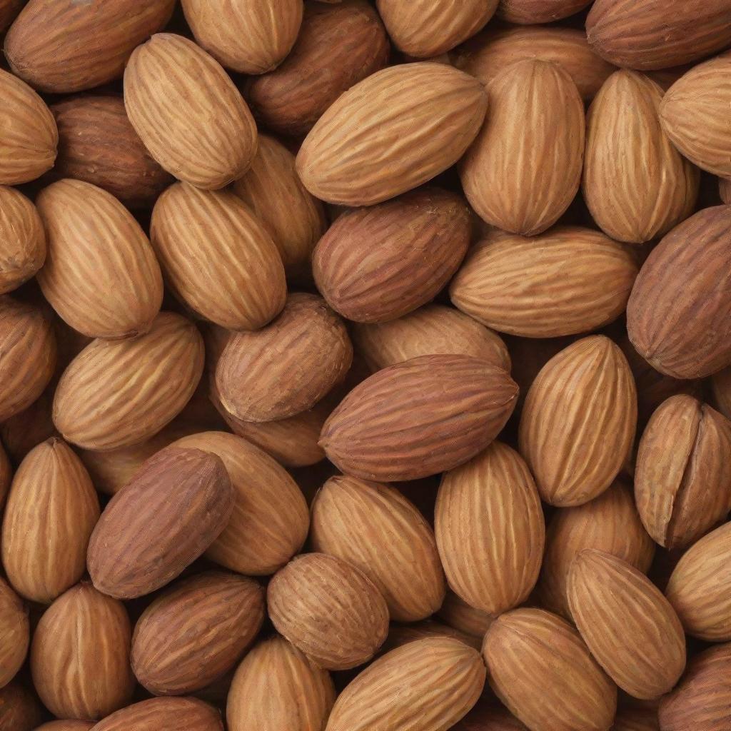 A close-up image of an almond and a nut next to each other, showcasing their distinct textures and colors