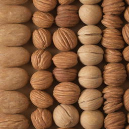 Two flats, one filled with almonds and the other filled with assorted nuts showing their variety in shapes and textures, placed side by side.