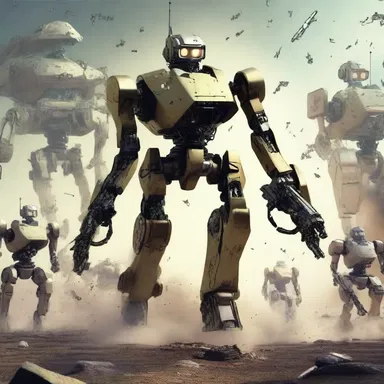 In the futuristic world of the novel, the unweary soldiers fought against an army of robots.