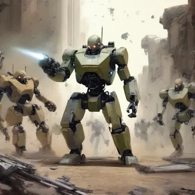 In the futuristic world of the novel, the unweary soldiers fought against an army of robots.