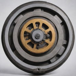 An intricately designed rotary mechanism in motion showing its mechanism and parts