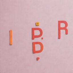 A playful and artistic demonstration of an anagram, presenting the letters D, R, I, P from the word 'DRIP' rearranged into different shapes and arrangements.