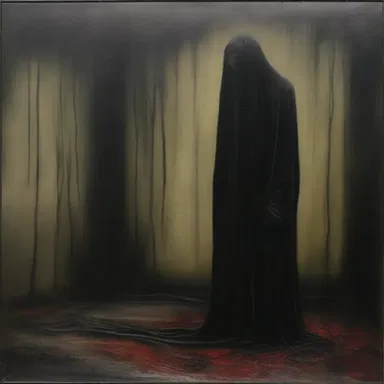 The artist's painting depicted a haunting scene, evoking feelings of dread and unease in the viewers.