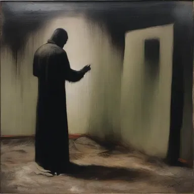 The artist's painting depicted a haunting scene, evoking feelings of dread and unease in the viewers.