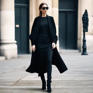 She dressed in all black, with an air of sophistication and a touch of dread for dramatic effect.