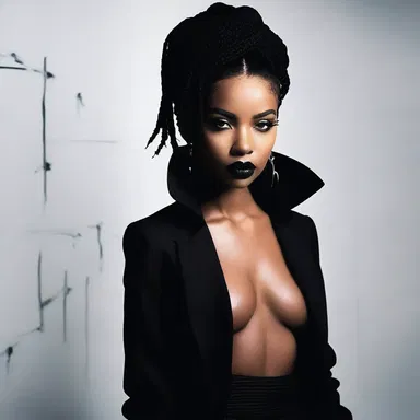 She dressed in all black, with an air of sophistication and a touch of dread for dramatic effect.