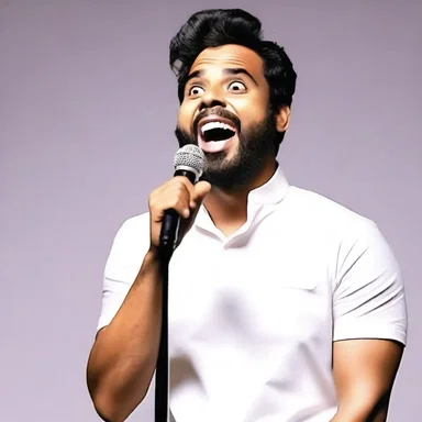 The stand-up comedian's hilarious performance enthralled the audience, leaving them in fits of laughter.