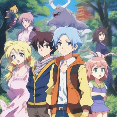 The anime series showcases an eccentric cast of characters and their wacky escapades in a magical realm.