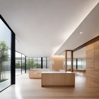 The architect used the finite space in the building to create a functional and aesthetically pleasing interior design.