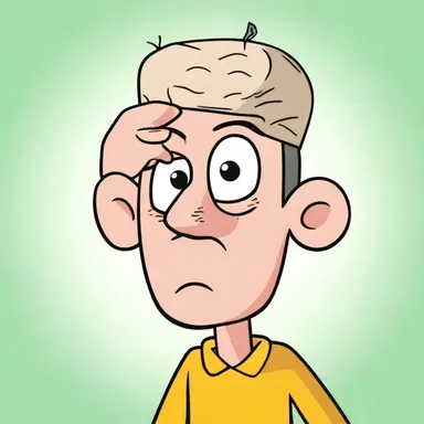 In the cartoon show, the baffled character scratched his head in confusion when faced with a complex problem.
