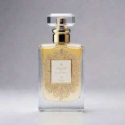 A luxurious perfume bottle inspired by Taylor Swift's discography, featuring elements from her album graphics and musical themes.