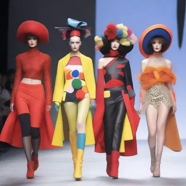 The avant-garde fashion show featured models wearing eccentric outfits, with some of them using sprechstimme to add a dramatic touch to the presentation.