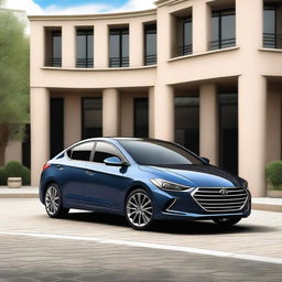 This is a high-quality, 3D rendered image of a 2013 Hyundai Elantra sedan, reimagined as a sports car