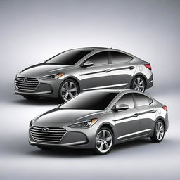 This is a high-quality, 3D rendered image of a 2013 Hyundai Elantra sedan, reimagined as a sports car