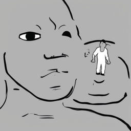 A high-quality digital image featuring a representation of Drake in the style of the Wojak meme on the left, showing disapproval, and a standard Wojak character on the right, with a neutral expression