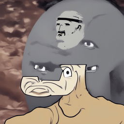 A high-quality digital image featuring a representation of Drake in the style of the Wojak meme on the left, showing disapproval, and a standard Wojak character on the right, with a neutral expression