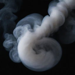 Close-up of smoke rising and curling in an ethereal dance against a dark, mysterious black background