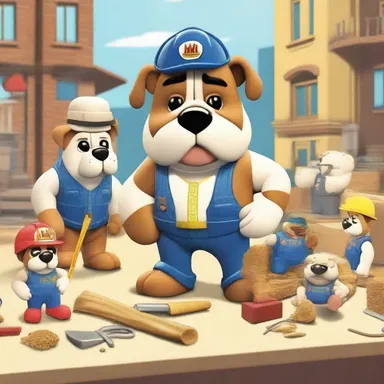 In the animated series 'Work Gang Adventures', the straw boss, Benny the Bulldog, guided his enthusiastic team of construction workers to complete their projects with efficiency and creativity.