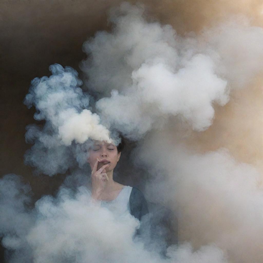 An image encapsulating the drama and confusion of a situation clouded with smoke, manifesting a sense of insecurity.