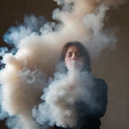 An image encapsulating the drama and confusion of a situation clouded with smoke, manifesting a sense of insecurity.