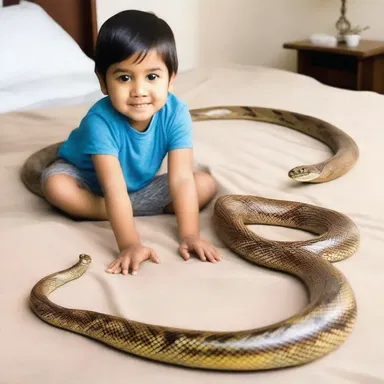 The mischievous young boy played a knavish prank on his sister, leaving a fake snake in her bed.