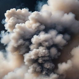 Deeply abstract image portraying dramatic insecurity and confusion, symbolized by clouds of smoke.