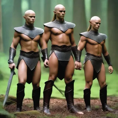 In the fantasy film, the elven warriors were shown wearing jambeaux to protect their legs from enemy attacks.