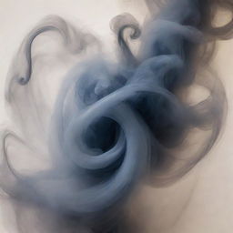 Create a deeply abstract artwork showing a beautiful yet dramatic scene of confusing insecurity, represented by swirling smoke.