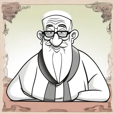 In the cartoon episode, my great-uncle appeared as a wise and comical character.