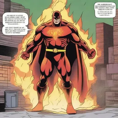 In the superhero comic book, the villain possesses a pyrogen that allows him to burst into flames at will.