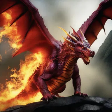 In the fantasy realm, the fire-breathing dragon is said to have consumed a pyrogen that keeps its flames burning eternally.