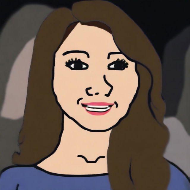 A digital art representation of Kate Middleton in the style of a Wojak meme