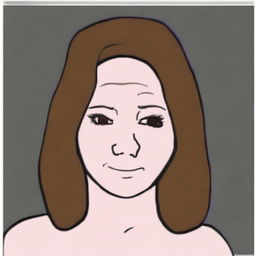 A digital art representation of Kate Middleton in the style of a Wojak meme