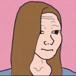 A digital art representation of Kate Middleton in the style of a Wojak meme