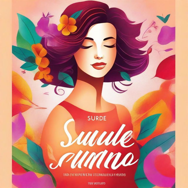 A high-quality digital art for an ebook cover titled 'Saúde e bem-estar feminino'