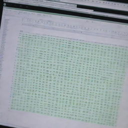 An open Excel spreadsheet, illuminated by the glow of a screen, containing cells populated with complex mathematical formulas.