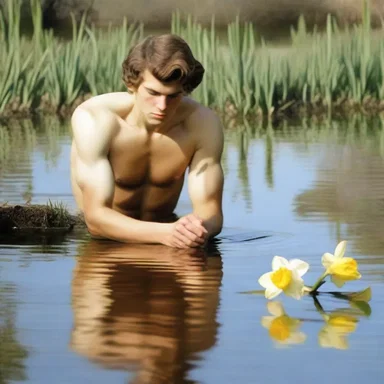 In Greek mythology, Narcissus delusively fell in love with his own reflection in the pool.