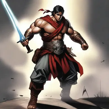 The protagonist trained hard to slake his thirst for power and become the strongest warrior.