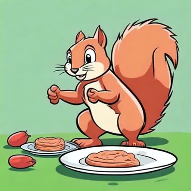 The capricious squirrel in the cartoon would often change its mind about what it wanted to eat.