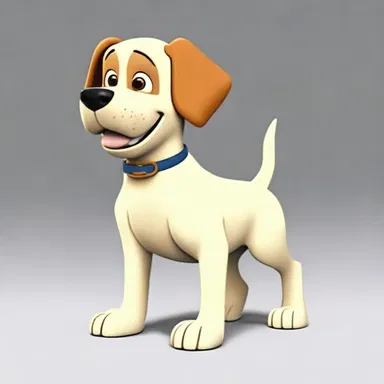 In the animated film, the dog had a docked tail to show its breed.